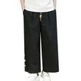 thumbnail image 1 of Vedolay Mens Pants Big and Tall Drawstring Cargo Pant 2023 Black,XL, 1 of 4