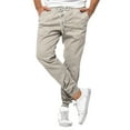 thumbnail image 1 of Vedolay Mens Pants Casual Drawstring Waist Loose Fit Cropped Jogger Cargo Pants Beige,2XL, 1 of 5