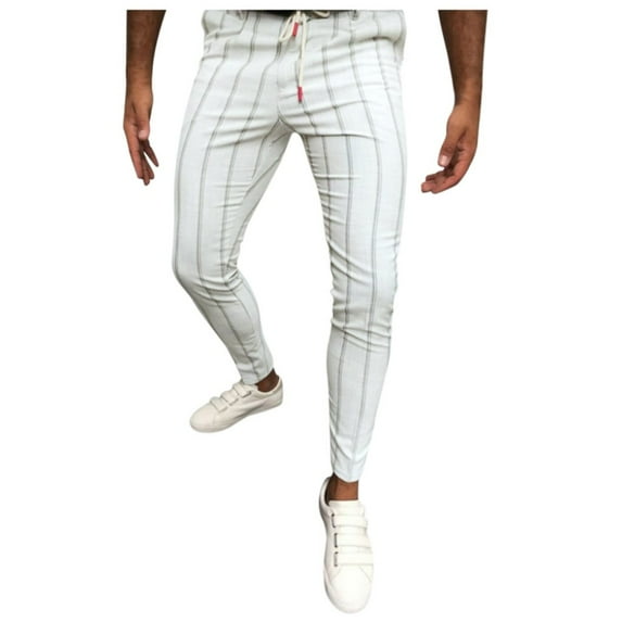 Vedolay Mens Pants Linen Pants Lightweight Loose Full Long Pants White,M