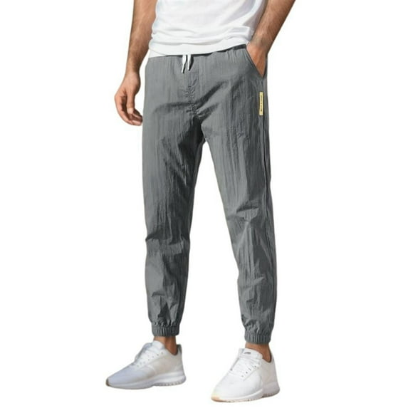 Vedolay Mens Pants Linen Pull On Pants with Casual Yoga Pants Grey,3XL