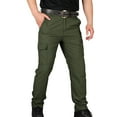 thumbnail image 1 of Vedolay Mens Pants Solid Casual Multiple Pockets Outdoor Straight Type Pants Green,L, 1 of 5