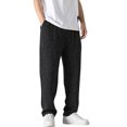 thumbnail image 1 of Vedolay Mens Pants Solid Color Straight Leg Trousers Loose Casual Sports Pants Black,L, 1 of 5