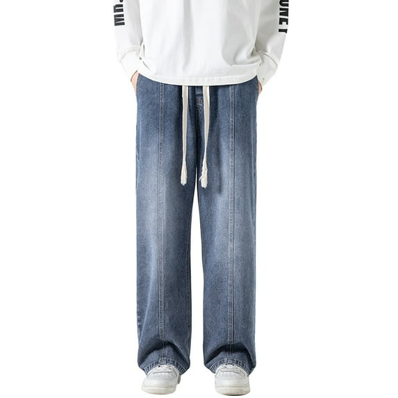 Vedolay Mens Pants Straight Type Fitness Pants Casual Pants 2023 Blue,XL