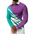 thumbnail image 1 of Vedolay Mens Polo Shirts 2023 Floral Blouses V Neck Shirts Blouse Tunic Purple,XL, 1 of 5