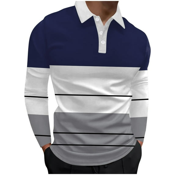 Vedolay Mens Polo Shirts Long Sleeve Polo Shirts Casual Slim Fit Solid Soft Pocket Shirt AP,2XL