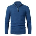 thumbnail image 1 of Vedolay Mens Pullover Sweaters Oversized Knitted Pullover Loose Sweater Blue,M, 1 of 3