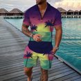 thumbnail image 1 of Vedolay Mens Short Outfit Men's Summer 2 Piece Outfits Solid Short Sleeve T-Shirts Shorts Set,Hot Pink L, 1 of 3