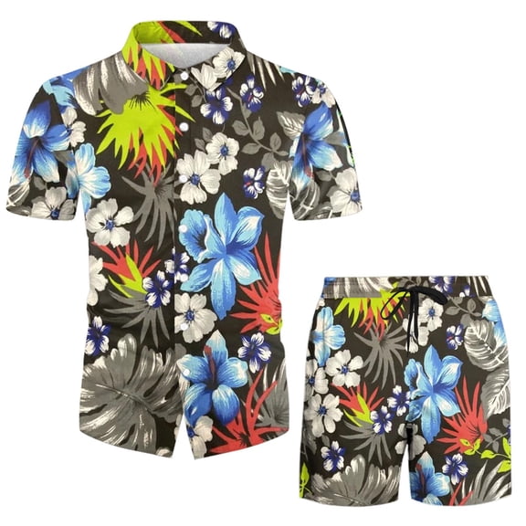 Vedolay Mens Short Outfits Mens Shorts Sets 2 Piece Outfits Vacation Casual Two Piece Outfits Sets,Red L