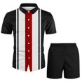 thumbnail image 1 of Vedolay Mens' Short Set 2023 Mens Sport Set Summer Tops and Shorts Stylish Casual Sweatsuit Sets,Black M, 1 of 3
