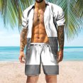 thumbnail image 1 of Vedolay Mens' Short Set Mens Short Sets 2 Piece Outfits Summer Shirt and Shorts Set Beach Tracksuit,Blue S, 1 of 5