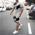 thumbnail image 1 of Vedolay Mens Short Sets Men's 2 Piece Summer Outfits Casual Shirts and Classic Fit Sport Shorts Sets,Blue 6XL, 1 of 2