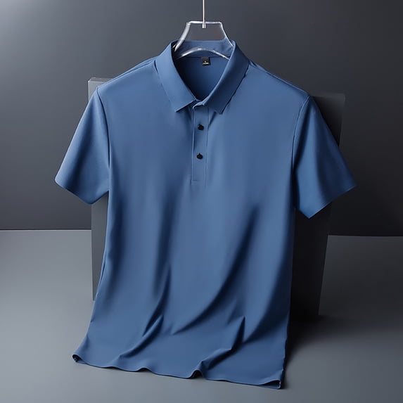 Vedolay Mens Short Sleeve Polo Shirts Men's Regular and Big & Tall Sizes Short Sleeve Knit Polo Shirt,Dark Blue XL