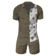 thumbnail image 1 of Vedolay Mens Shorts Tracksuit Men's 2 Piece Summer Outfits Fashion Casual Shirt and Shorts Tracksuit Set,Khaki XL, 1 of 3