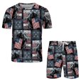 thumbnail image 1 of Vedolay Mens Shorts Tracksuit Mens Short Sets 2 Piece Outfits Summer Shirt and Shorts Set Beach Tracksuit,Red L, 1 of 3