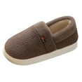 thumbnail image 1 of Vedolay Mens Slippers Adults House Shoes Fashion Fuzzy Bedroom Slippers Brown,44, 1 of 5