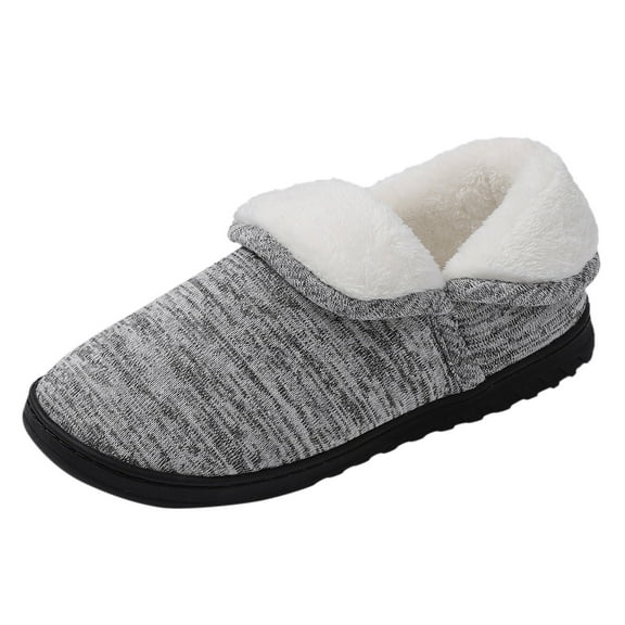 Vedolay Mens Slippers Slippers Cozy House Shoes Slippe Bedroom Shoes Non Slip Indoor Grey,42