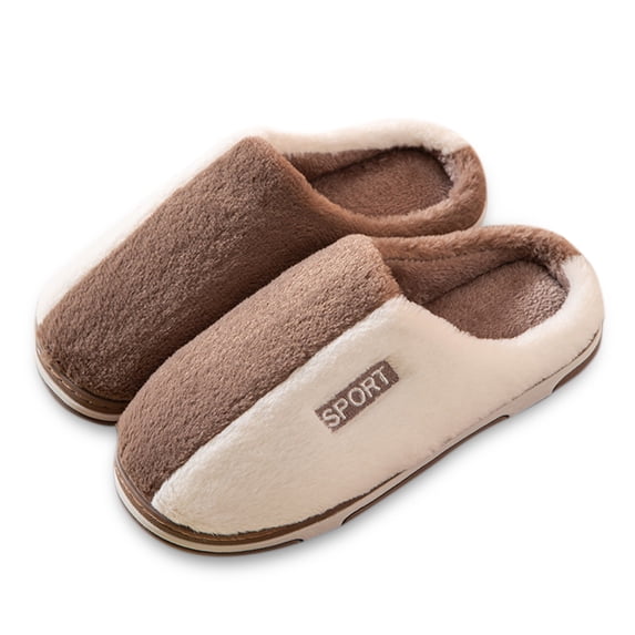 Vedolay Mens Slippers Soft Plush Cozy Indoor Outdoor Slippers Brown,44
