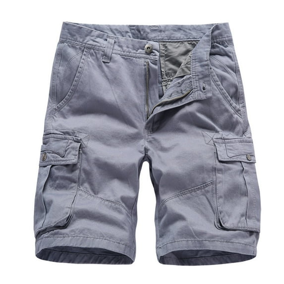 Vedolay Mens Summer Loose Solid Color Casual Cargo Cargo Short with Pockets,Gray S