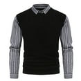 thumbnail image 1 of Vedolay Mens Sweaters Loose Autumn Winter Striped Sweater Men Pullover Grey,3XL, 1 of 5