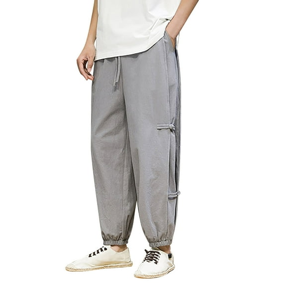 Vedolay Mens Sweatpants 2023 Casual Straight-Fit Stretch Cargo Pants Grey,L