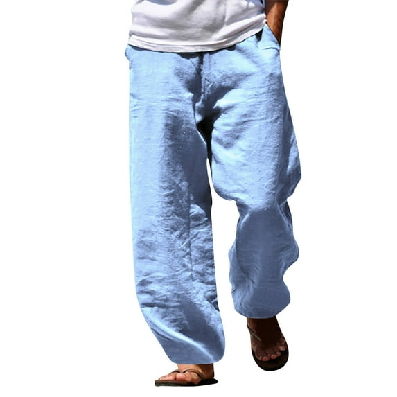 Vedolay Mens Sweatpants with Pockets Casual Loose Fit Straight Legs Long Pants Light Blue,XL
