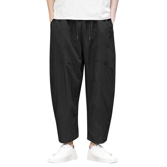 Vedolay Mens Sweatpants with Pockets Plus Size Thick Multi-Pocket Trousers Black,XL
