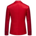 thumbnail image 1 of Vedolay Mens Tops Mens Casual Puff Sleeve Single Button Open Front Lapel Office Blazer Jackets,Red XL, 1 of 5