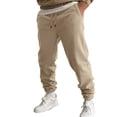 thumbnail image 1 of Vedolay Mens Trousers Men Sports Casual Print Bodybuilding Flexible Waist Long Pants,Khaki L, 1 of 5