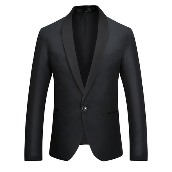 Vedolay Mens Velvet Blazer Slim Fit Suit Jacket for Men Peaked Lapel One Button Tuxedo Blazer Wedding Prom Dinner (Black,S)