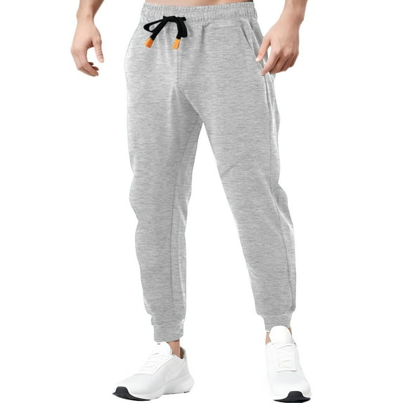 Vedolay Mens Work Pants Drawstring Casual Solid Pants Sport Loose Fit Plain Pants GY1,M