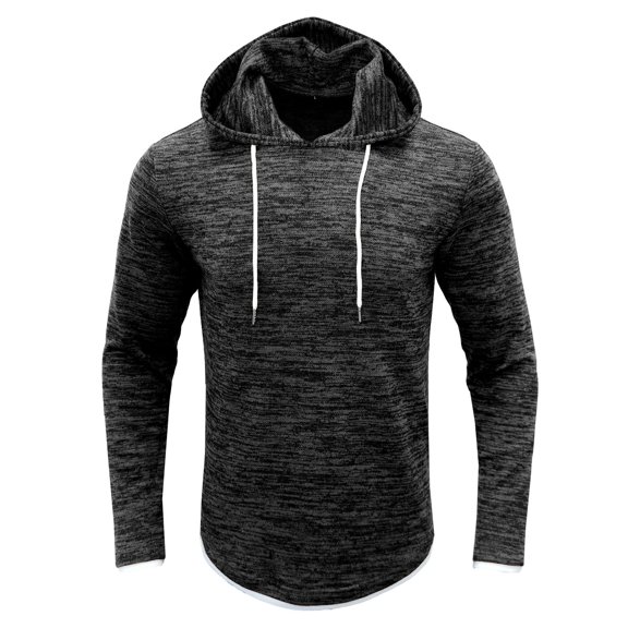 Vedolay Mens Zip Up Hoodie 2023 Casual Long Sleeve V Neck Pullover Tops Black,L