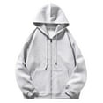 thumbnail image 1 of Vedolay Mens Zip Up Hoodie 2023 Print Crew Neck Long Sleeves Sweatshirt Tops for Men Gray,XL, 1 of 4
