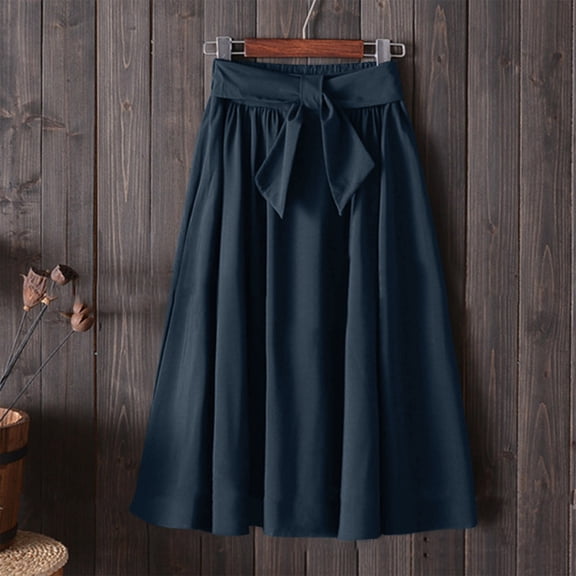 Vedolay Midi Skirts Women Versatile Fold Over Waist Maxi Skirt/Convertible Dress,Blue A