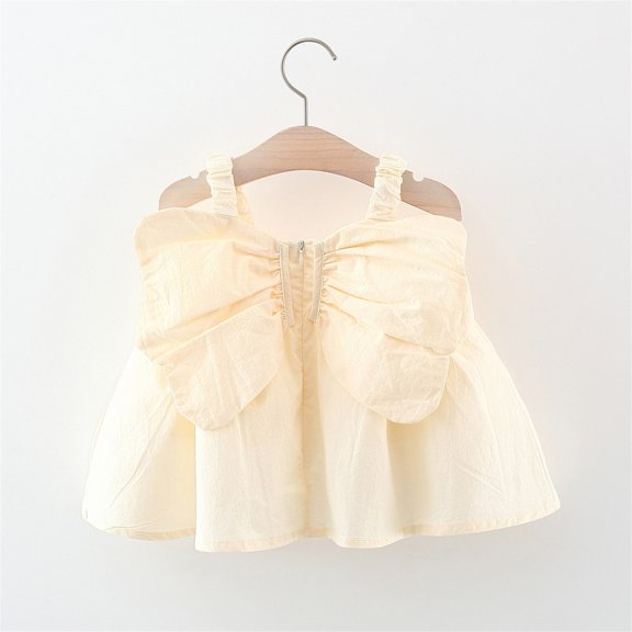 Vedolay Mini Dress Girl's Spaghetti Strap Dress Floral Print Sleeveless Summer Beach Casual Sundress A-line Mini Dresses,White 6-12 Months