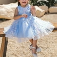 thumbnail image 1 of Vedolay Mini Dress Holiday Big/Little Girl Flower Lace A-line Wedding Party Dresses Kids Pageant Birthday Formal Dress,Blue 4-5 Years, 1 of 5