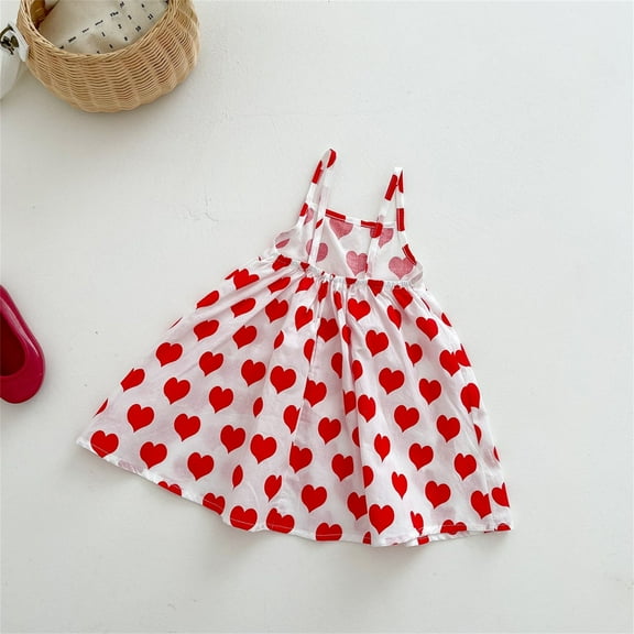 Vedolay Mini Dress Tulle Dress for Girls, Cute Casual Ruffle Princess Outfit Clothes,Toddler/Little/Big Kid Girls Clothing,Red 2-3 Years