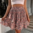 thumbnail image 1 of Vedolay Mini Skirts Women's Floral Maxi Chiffon Long Skirts Full Length Beach Skirt,Red L, 1 of 5