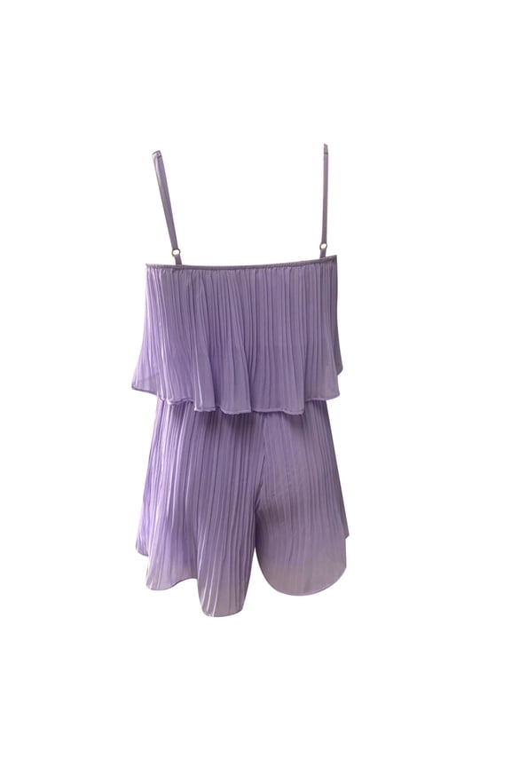 One Piece Jumpsuits For Women Womens Boho Floral Wide Leg Rompers Spaghetti Strap Tie Front Backless Shorts Jumpsuit,Purple XXL