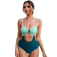 thumbnail image 1 of Vedolay One Piece Swimsuit Women Women Plus Size Swimsuits One Piece Tummy Control Bathing Suits Retro Scalloped Twist Front Swimwear,A M, 1 of 5