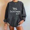 thumbnail image 1 of Vedolay Oversized Sweatshirt for Women Womens Casual Sweatshirt Crewneck Long Sleeve Solid Color Shirts,Dark Gray M, 1 of 4