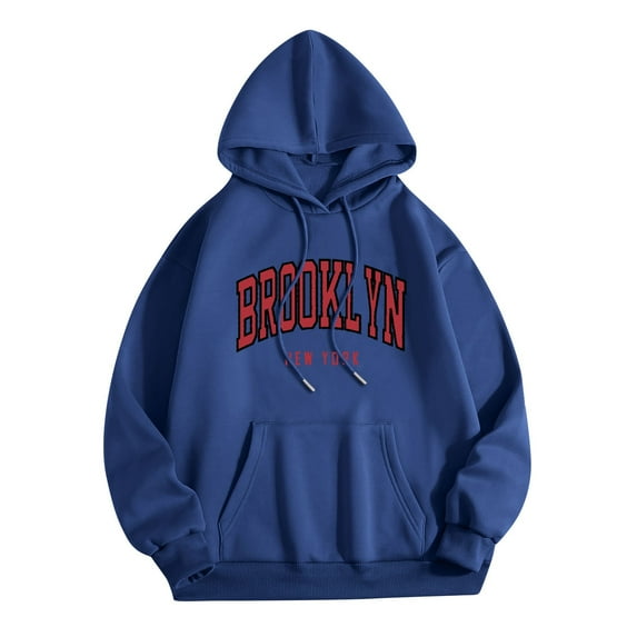 Vedolay Oversized Sweatshirt for Women's 2023 Casual Hoodies Long Sleeve Solid Lightweight Pullover Tops Loose Sweatshirt,Blue XL