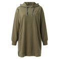 thumbnail image 1 of Vedolay Oversized T Shirts Womens Basic Long Sleeve Hoodies Relaxed Fitted Sweatshirts Oversized Pullover Tops with Pocket,Army Green L, 1 of 5