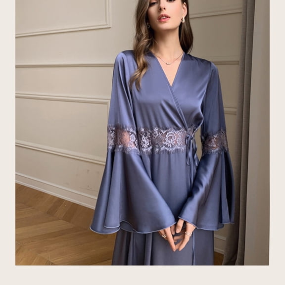 Vedolay Pajamas For Women Nightgown Pajama Sets for Women Soft Short Sleeve Sleepwear, Pjs Sets, Loungewear Set,Dark Blue XL