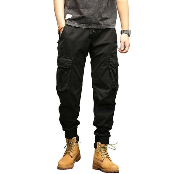 Vedolay Pants For Men Mens Sweatpants with Zipper Pockets, Slim Fit Straight Leg Cargo Pants for Men Men Pants Gift,Black 3XL