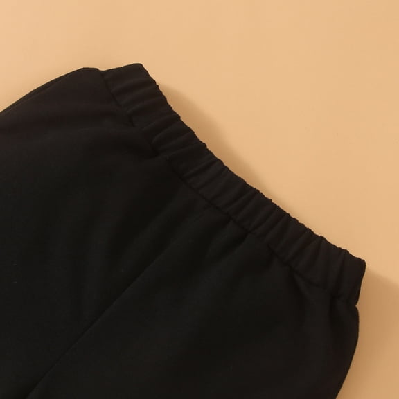 Vedolay Pants Sets for Boys Pants Sets Fall 2 Pieces Casual Ruffle Sleeve Top and Elastic Pants Set,Black 12-18 Months