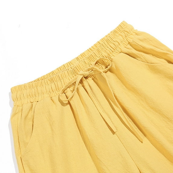 Vedolay Pants Women Women Casual Loose Leisure Sweatpants Comfy High Waist Slacks Trouser,Yellow XL