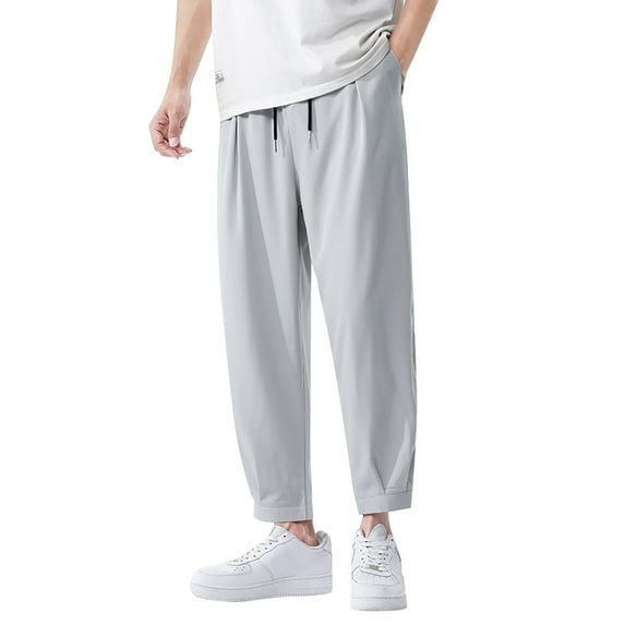Vedolay Pants for Men 2023 Casual Drawstring Cargo Pants Grey,3XL