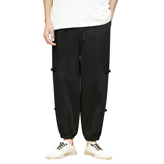 Vedolay Pants for Men Big and Tall Slacks Loose Straight Trousers 2023 Black,M