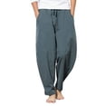 thumbnail image 1 of Vedolay Pants for Men Drawstring Casual Beach Pants 2023 Green,L, 1 of 2