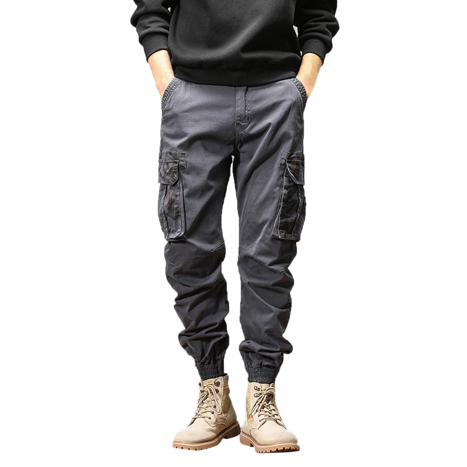 Vedolay Pants for Men Loose Pants Multi-Pocket Drawstring Cargo Pants ...